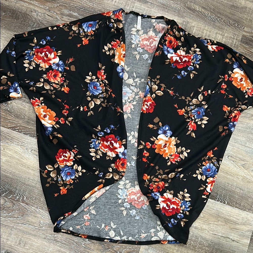Emerald Floral Black Cardigan